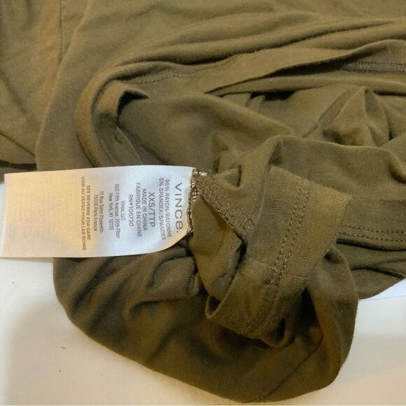 $145 Vince Women's Green Easy Long Sleeve Modern Turtleneck Stretch Top Size XXS - Picture 6 of 9